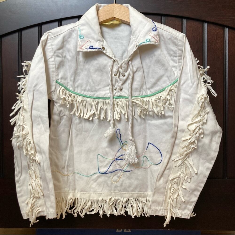 Mel Jacks Ivory Pullover Fringe Detailing Girls Size XS / 5T - Picture 1 of 10